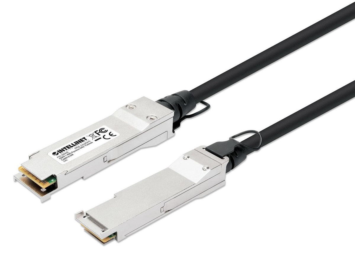 Intellinet Qsfp+ 40G Passive Dac Twinax Cable Qsfp+ To Qsfp+, 0.5 M (1.5 Ft.), Msa-Compliant For Maximum Compatibility, Direct Attach Copper, Awg