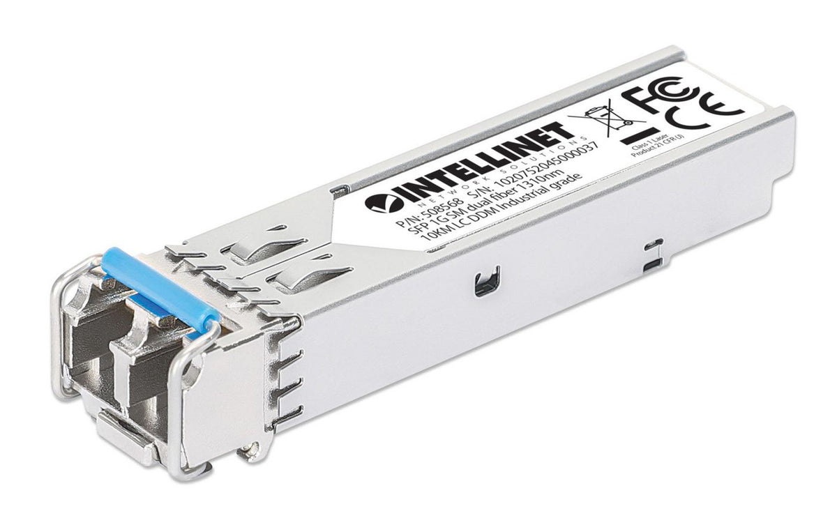 Intellinet Industrial Gigabit Fiber Sfp Optical Transceiver Module 1000Base-Lx (Lc) Single-Mode Port, 10 Km (6.2 Mi.), Msa-Compliant For Maximum