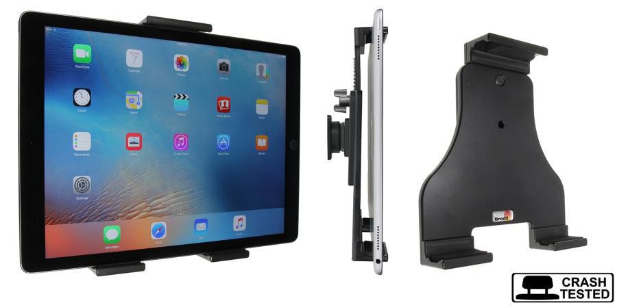 Brodit Passive holder w. tilt swivel Adjustable holder. Fits devices w/ or w/o skin/case w/ height 180-230mm, max thickness 25mm