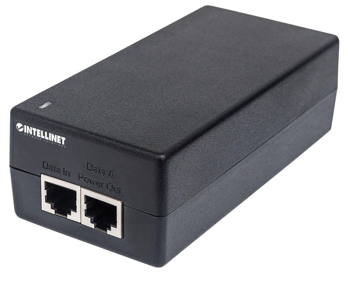 Intellinet Gigabit Ultra PoE+ Injector, 1 x 60 W Port, IEEE 802.3bt and IEEE 802.3at/af Compliant, Plastic Housing (Euro 2-pin plug) Gigabit Ultra