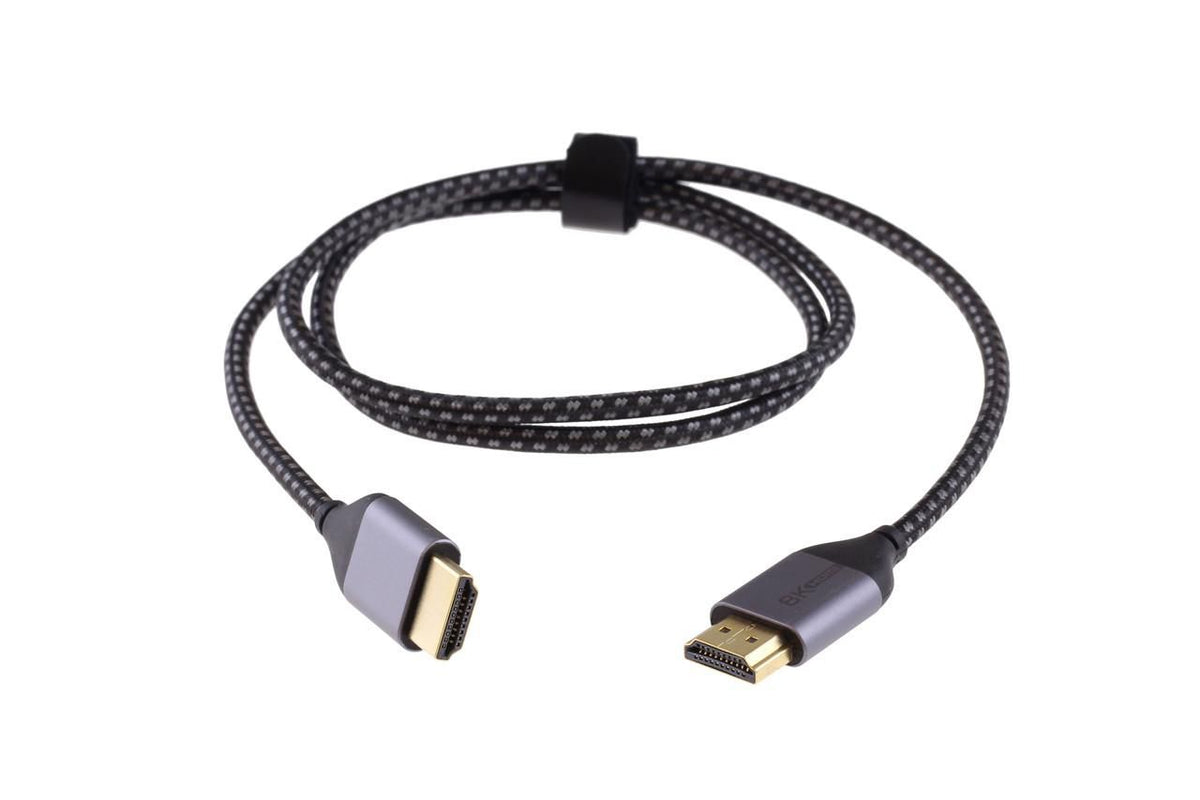 Mercodan HDMI 2.1 cable, 1.0m, 8K@60Hz, 48Gbps, HDMI: Male - HDMI: Male, 4:4:4, grey, nylon