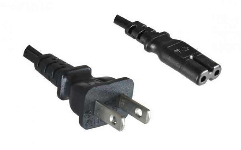 Mercodan American power cord, 1.8m to C7, shaver plug, black, NISPT-2 18AWGx2C, 10A-125V, UL Approval, US Power Cord