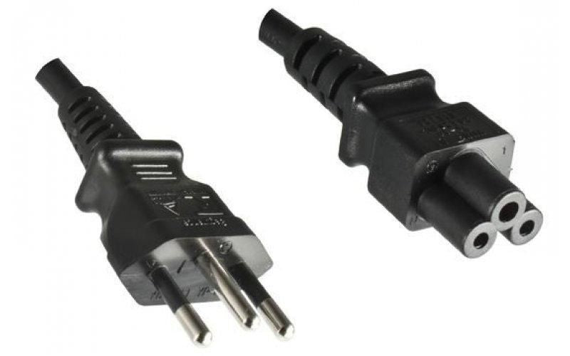 Mercodan Brazilian power cord 1.8m black, A+C Mickey Mouse plug, H05VV-F 3G 0,75mm², 10A-250V, INMETRO Approval, Brazil Power Cord