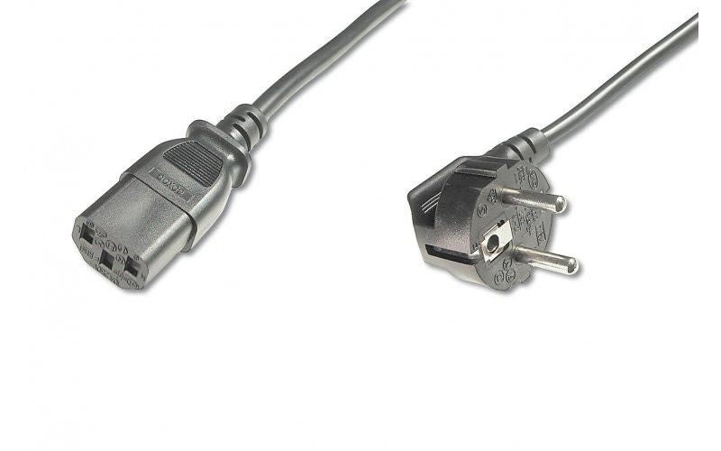 Mercodan Power cable 1.8m SCHUKO A+C, black, To C13, HO5VV-F3G0,75mm, 10A-250V, VDE Approval, Schuko Power Cord