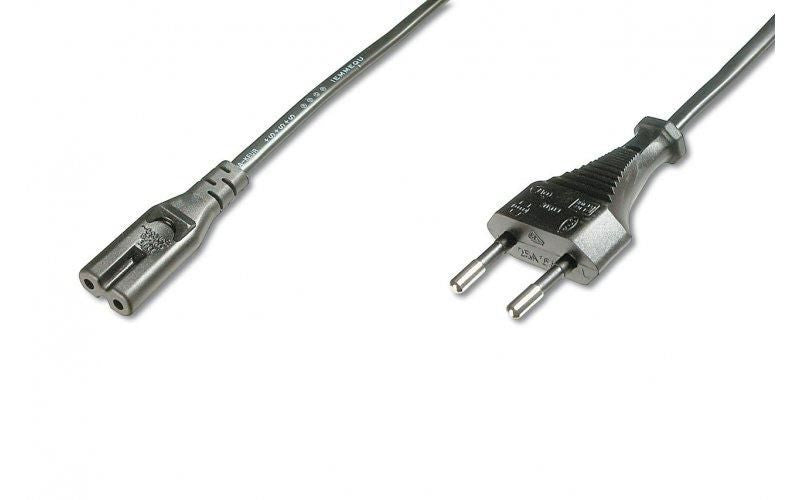 Mercodan Power cable 1.8m European plug, transistor radio C7, black, 0.75mm, 2.5A-250V. unearthed, VDE Approval, Notebook Power Cord