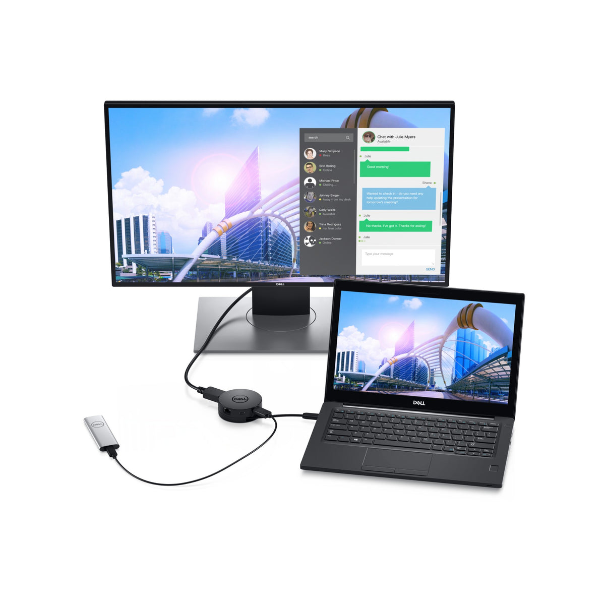DELL Mobile Adapter DA300 Wired USB 3.2 Gen 2 (3.1 Gen 2) Type-C Black