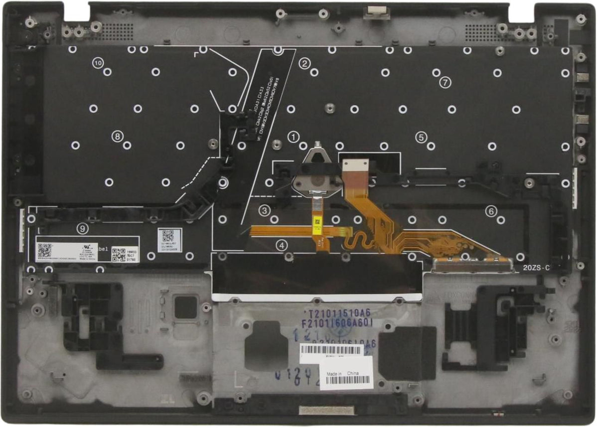 Lenovo Zeus-1 FRU_GRP_KBD_Bezel_ASM_US English International with a Euro symbol_WWAN_Black_Chicony 5M11B38391, Cover +