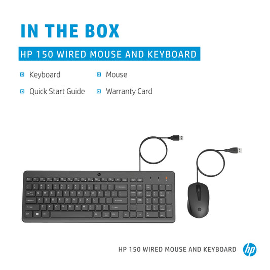 HP 150 Wired Mouse and Keyboard