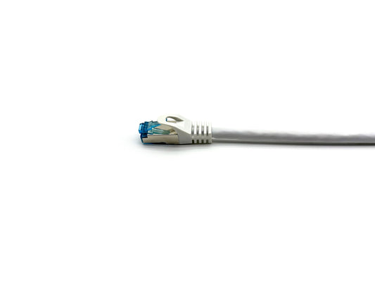 Equip Cat.6A S/FTP Patch Cable, Angled to Straight plug, 5.0m, White