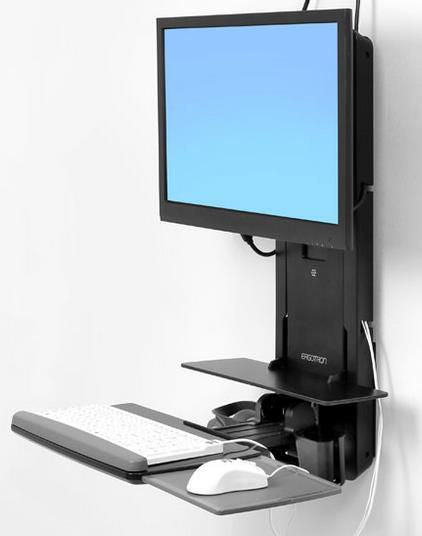 Ergotron PATIENT ROOM VL18 STS WM 61-080-085, 14.9 kg, 61 cm (24"), 75 x 75 mm, 100 x 100 mm, Height adjustment, Black
