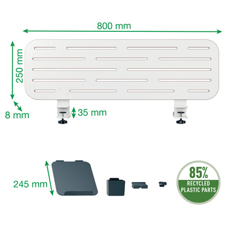 Leitz Ergo Pegboard Desk Organiser with laptop holder, 80x25 cm