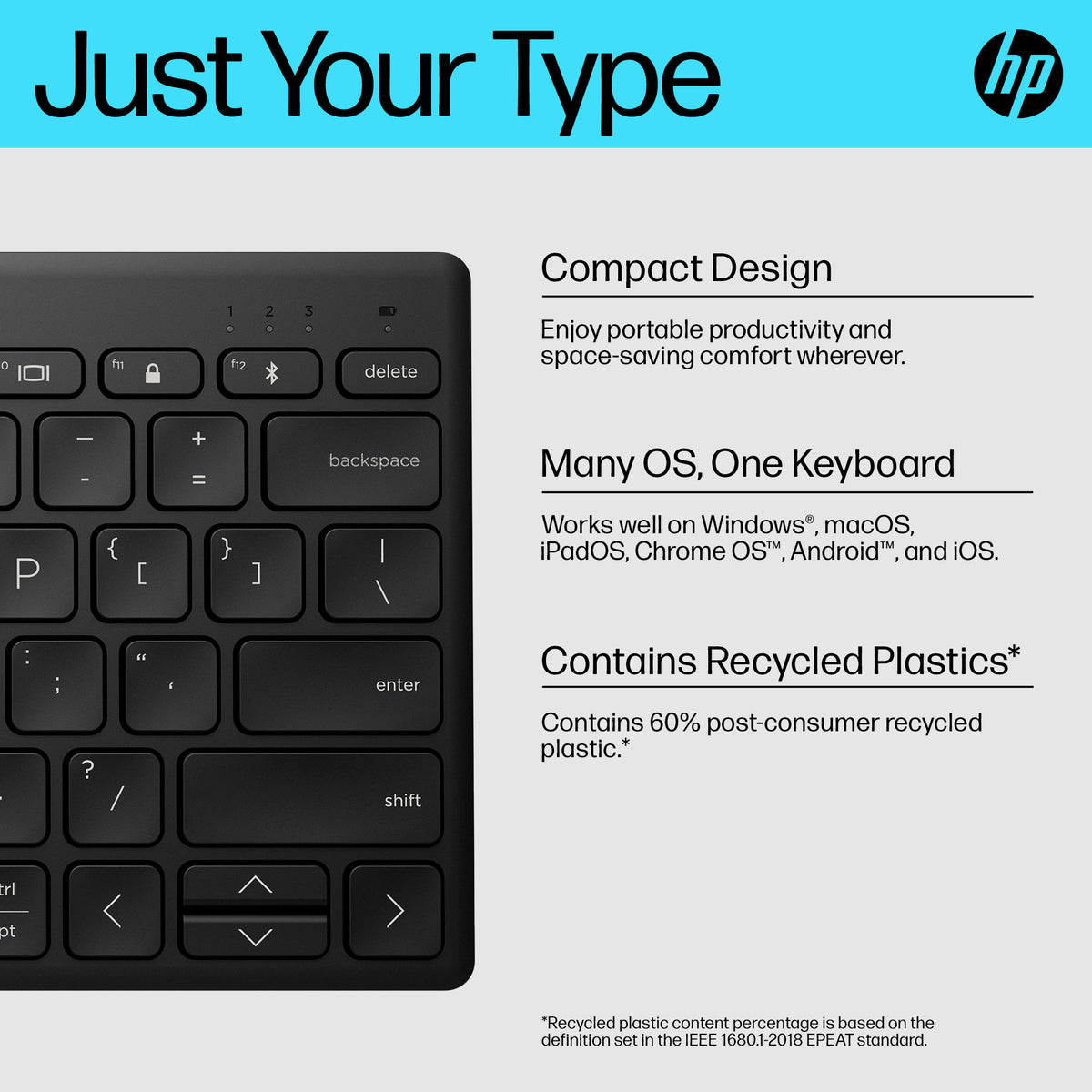 HP 355 Compact Multi-Device Bluetooth Keyboard
