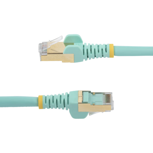 StarTech.com 3m CAT6a Ethernet Cable - 10 Gigabit Shielded Snagless RJ45 100W PoE Patch Cord - 10GbE STP Network Cable w/Strain Relief - Aqua Individually Tested/Wiring is UL Certified/TIA