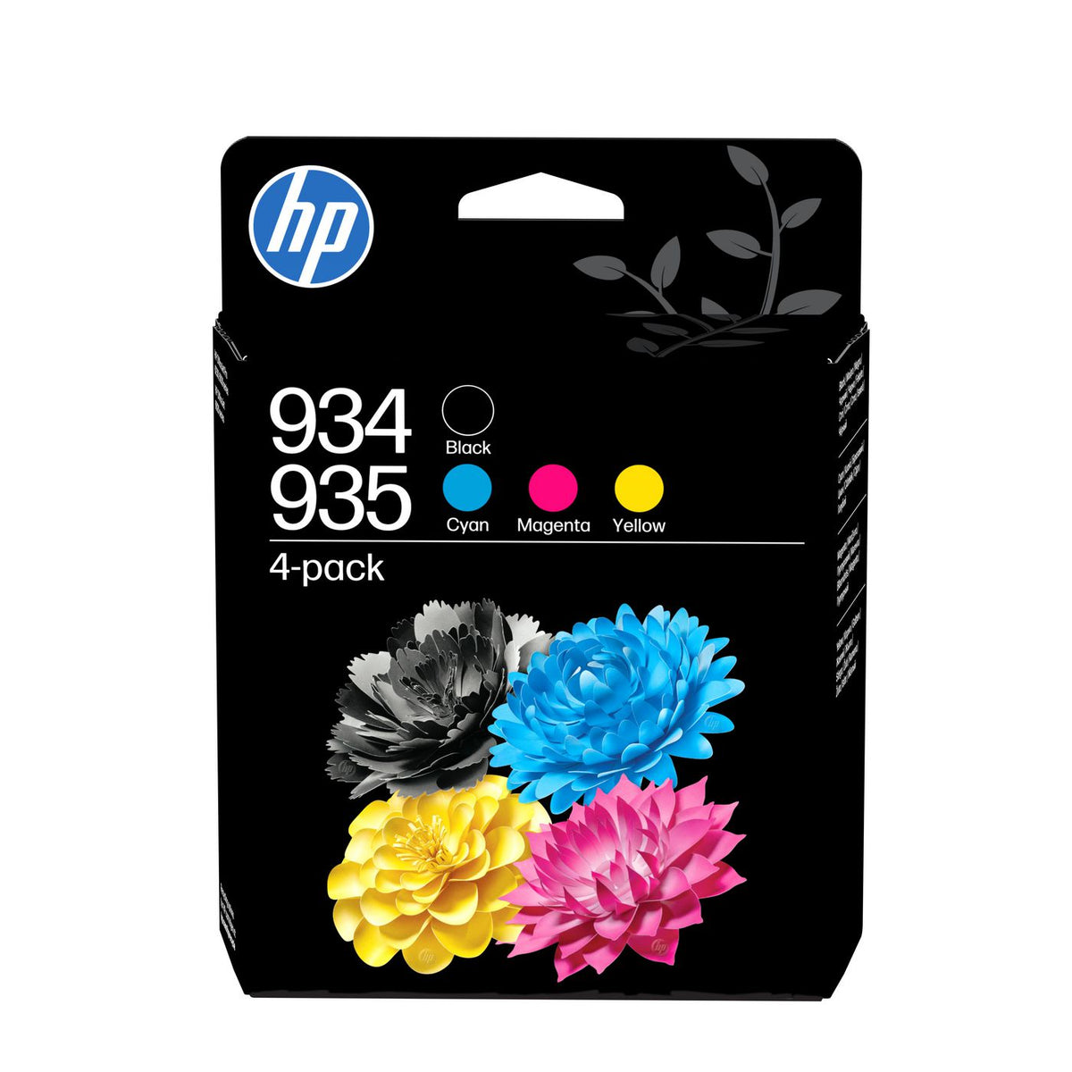 HP 934 Black 935 CMY Ink Cartridge 934 Black/935 Cyan/Magenta/Yellow 4-pack Original Ink Cartridges, Standard Yield,