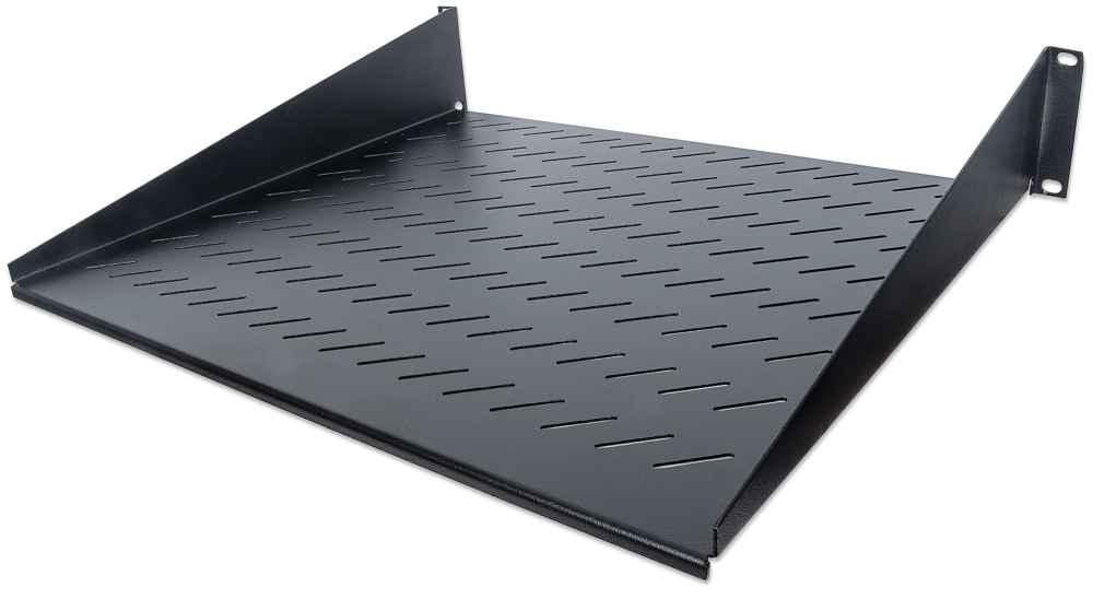 Intellinet 19" Cantilever Shelf 19" Cantilever Shelf, 2U, 2-Point Front Mount, 400mm Depth, Vented, Black, Rack shelf, Black, Steel, 25