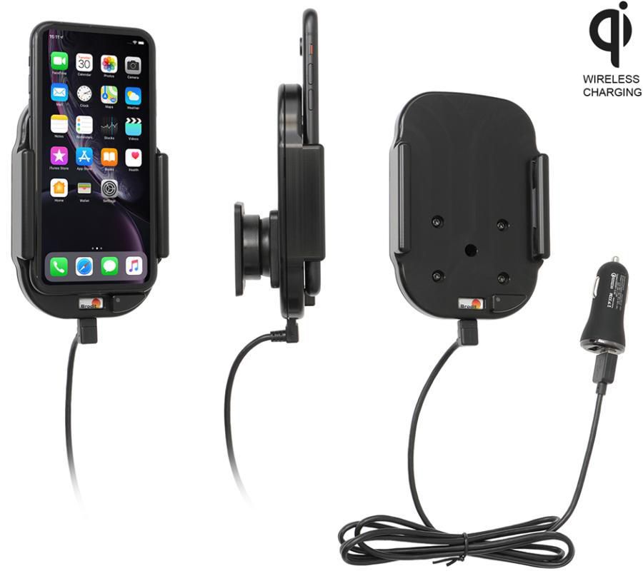 Brodit Qi wireless active holder with cig-plug Active holder, Mobile phone/Smartphone, Active holder, Car, Black