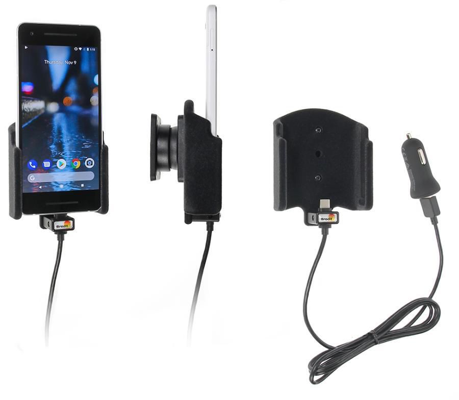Brodit Active holder with cig-plug With cig-plug adapter. With tilt swivel. 2,1A charging. 12/24V. Padded. 721014, Mobile phone/Smartphone,