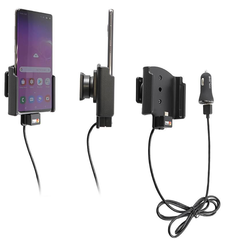 Brodit Active holder with cig-plug With USB-cable with cig-plug adapter. With tilt swivel. 2,1A charging. 1 Active holder with cig-plug for