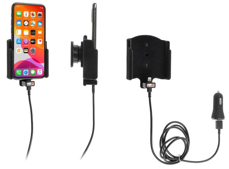 Brodit Active holder with cig-plug 721161, Mobile phone/smartphone, Active holder, Car, Black