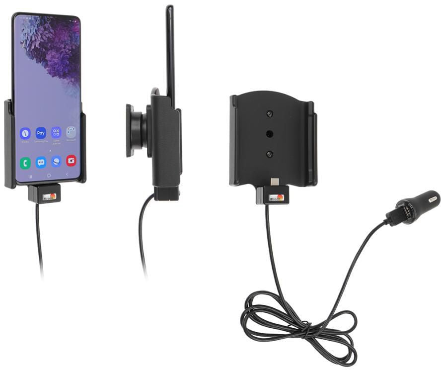 Brodit Active holder with cig-plug With USB-cable + cig-plug adapter with 2 USB ports: QC 3.0A + 2.4A. With 721191, Mobile phone/Smartphone,