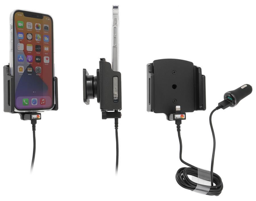 Brodit Active holder with cig-plug With USB-cable + cig-plug adapter with 2 USB ports: QC 3.0A + 2.4A. With 721239, Mobile phone/Smartphone,