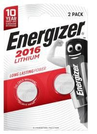 Energizer Battery CR2016 Lithium 2-pak 7638900248340, Single-use battery, CR2016, Lithium, 3 V, 2 pc(s), 100 mAh