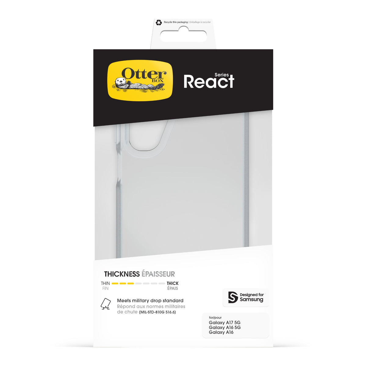 OtterBox React Series for Samsung Galaxy A17 5G/A16 5G/A16, transparent