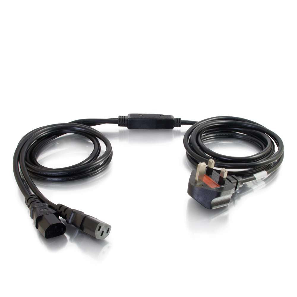 C2G 3m UK Power Cord Splitter (BS 1363 to 2x IEC320 C13)
