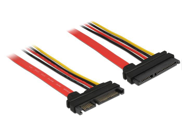 Delock Extension cable SATA 6 Gb/s 22 pin plug <gt/> SATA 22 pin receptacle (5 V + 12 V) 30 cm 83803, 0.3 m, SATA I, SATA 22-pin, SATA 22-pin,