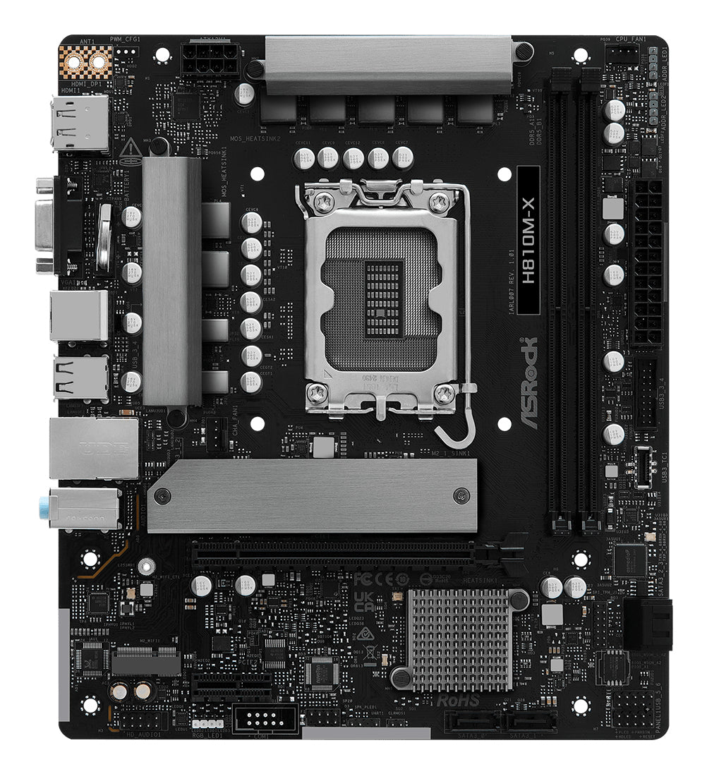 Asrock H810M-X Intel H810 LGA 1851 (Socket V1) micro ATX