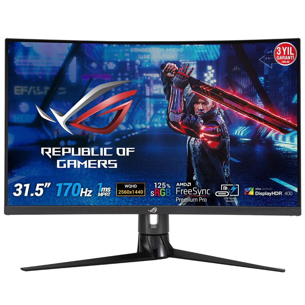 Asus ROG Strix XG32VC 80 cm (31.5") 2560 x 1440 pixels Quad HD LED Black ROG Strix XG32VC, 80 cm (31.5"), 2560 x 1440 pixels, Quad HD,