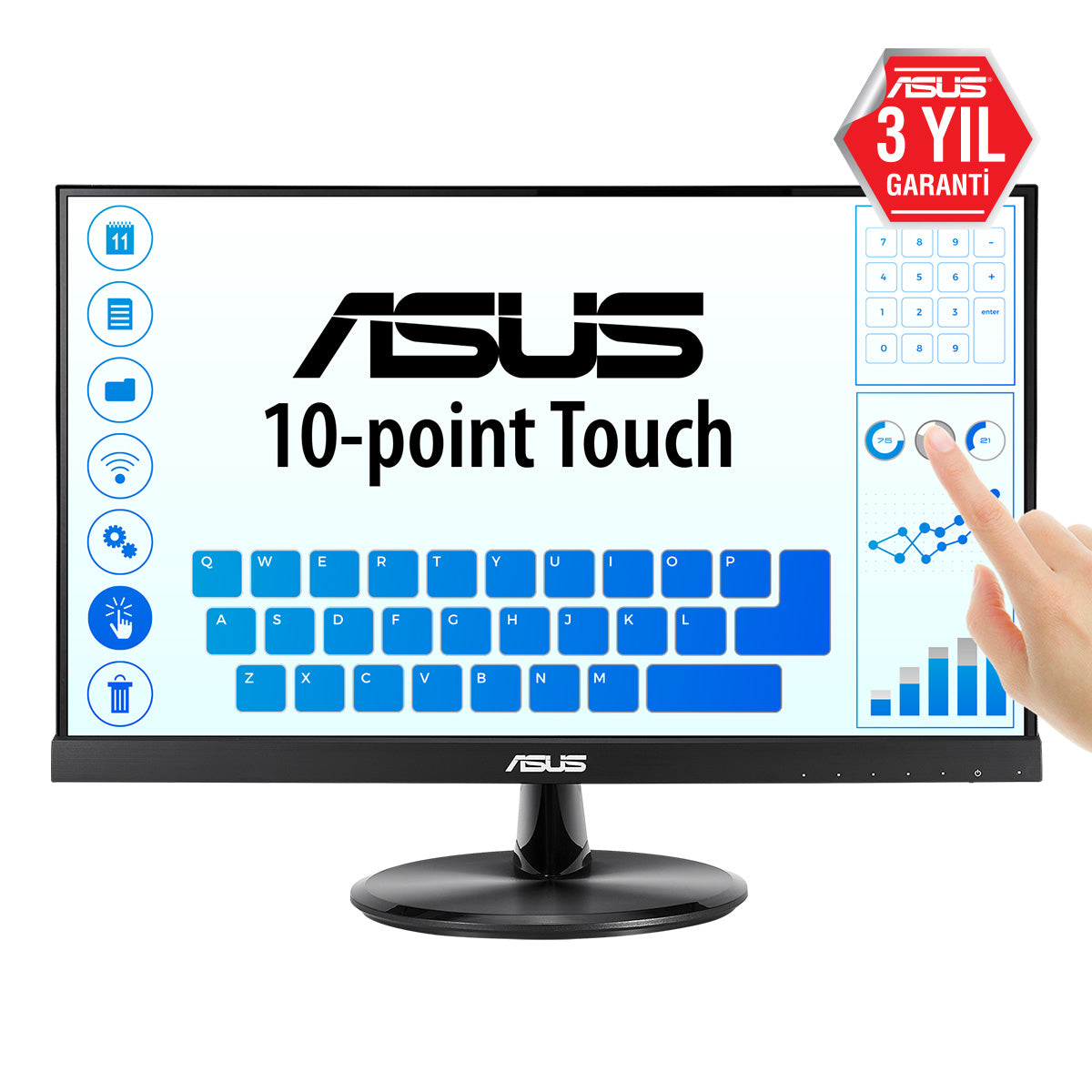 ASUS VT229H computer monitor 54.6 cm (21.5") 1920 x 1080 pixels Full HD LED Touchscreen Black
