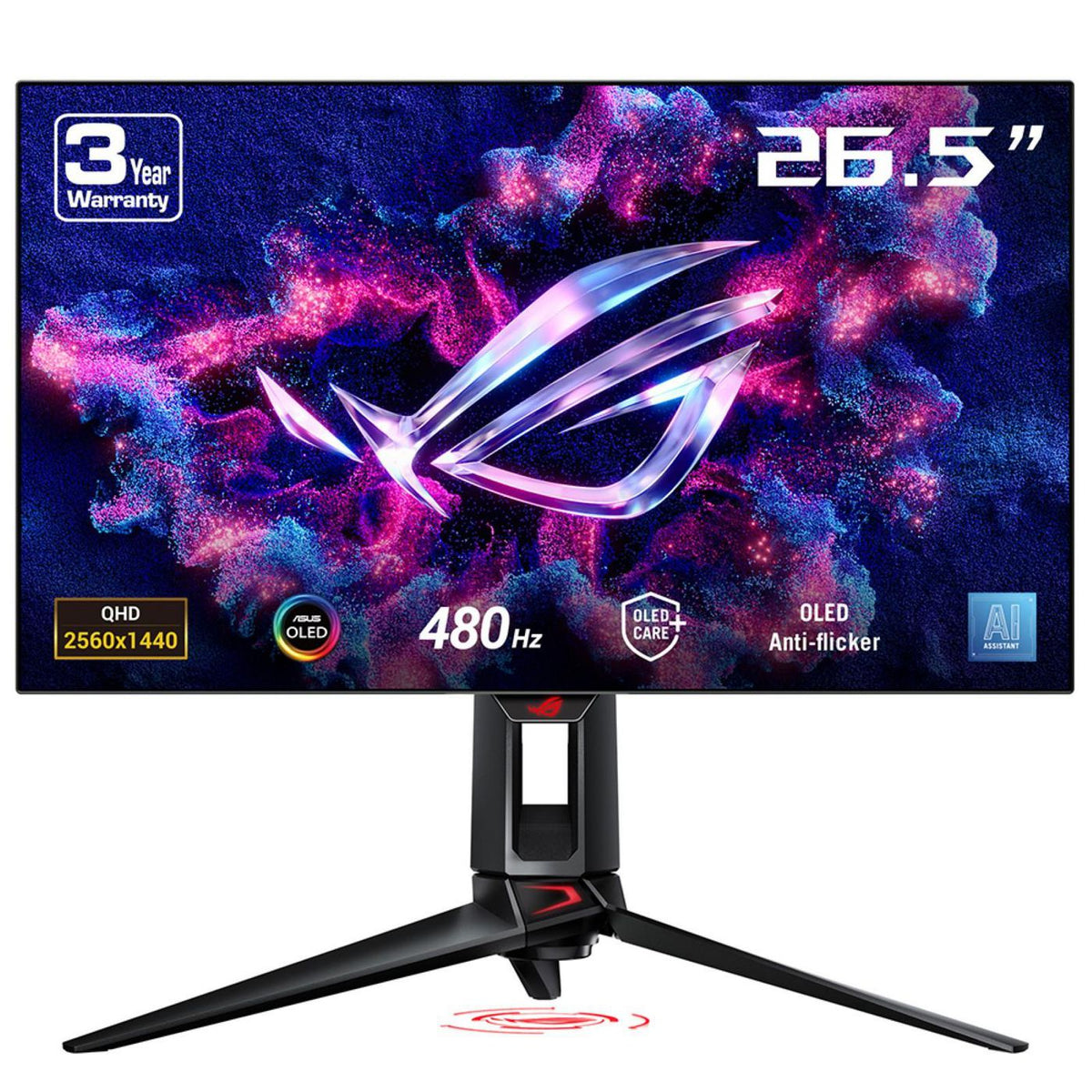 Asus ROG Swift OLED PG27AQDP computer monitor 67.3 cm (26.5") 2560 x 1440 pixels Quad HD Black