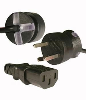 Mercodan SmarTplug computer power cable black 3.0m, Straight appliance plug earthed to C13, H05VV-F 3G 1,00mm², 10A-250V., Demko approved
