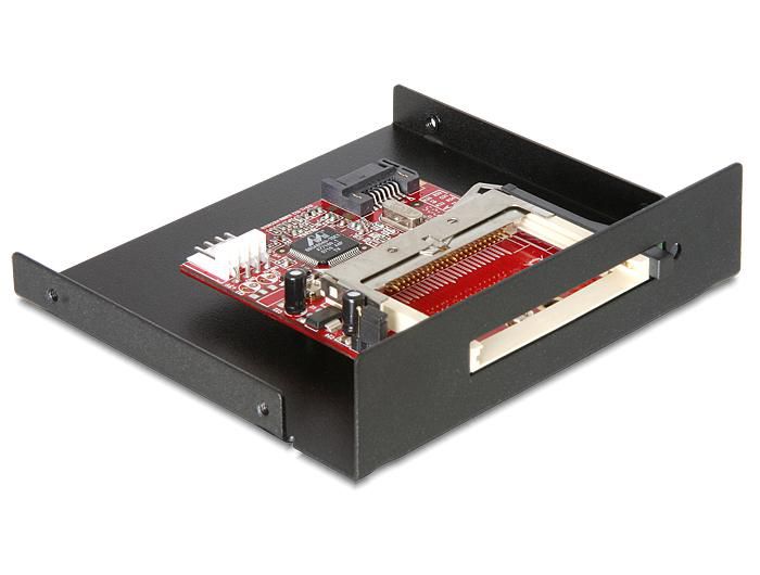 Delock SATA 3.5? Card Reader for Compact Flash SATA Card Reader, Black, 3.5", 1500 Mbit/s, Win Mac Linux, 1x 4-pin Floppy