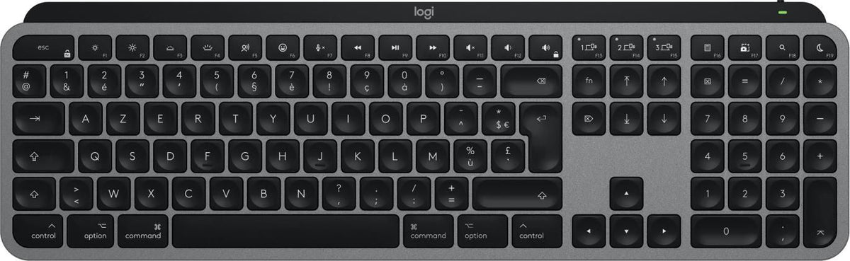 Logitech Mx Keys S For Mac Keyboard Office Rf Wireless + Bluetooth Azerty French Aluminium, Black