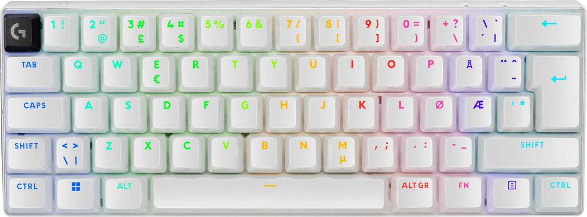 Logitech Pro X 60 Keyboard Usb + Rf Wireless + Bluetooth Qwerty Danish, Finnish, Norwegian, Swedish White