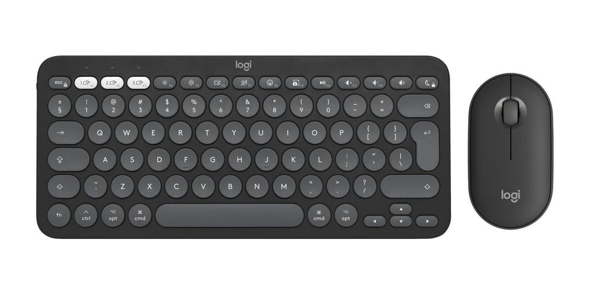 Logitech Pebble 2 Combo For Mac Keyboard Mouse Included Rf Wireless + Bluetooth Qwerty Us International Graphite