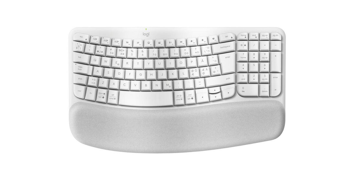 Logitech Wave Keys keyboard RF Wireless + Bluetooth QWERTY Danish, Finnish, Norwegian, Swedish White