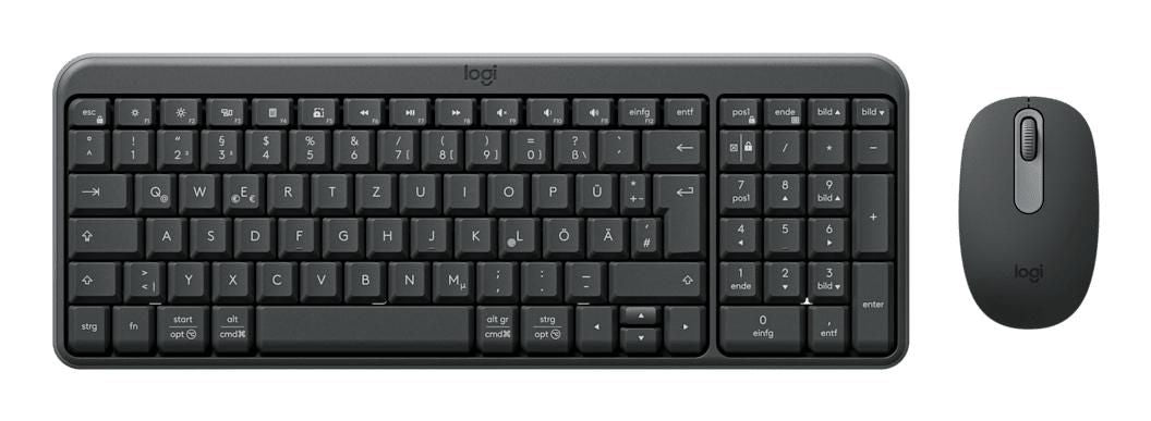 Logitech Mk250 Compact Bluetooth Wireless Combo Keyboard Mouse Included Universal Rf Wireless + Bluetooth Qwertz German Graphite