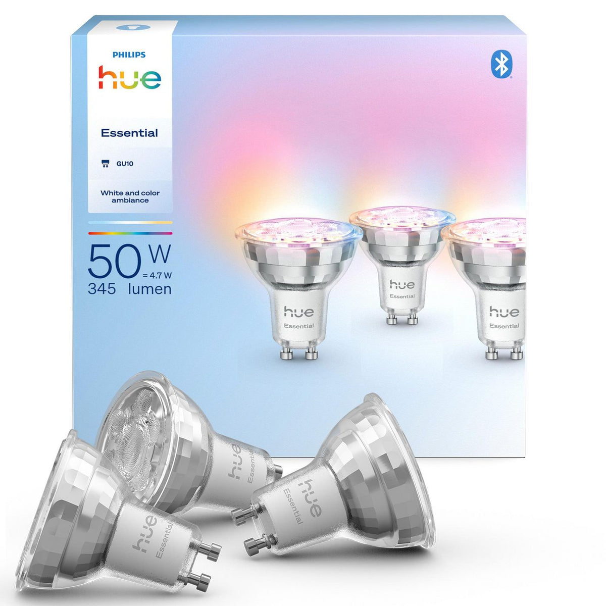 Philips by Signify Philips Hue White And Colour Ambience Essential Gu10 - Smart Spotlight - 345 Lm - 4.7W - 3-Pack