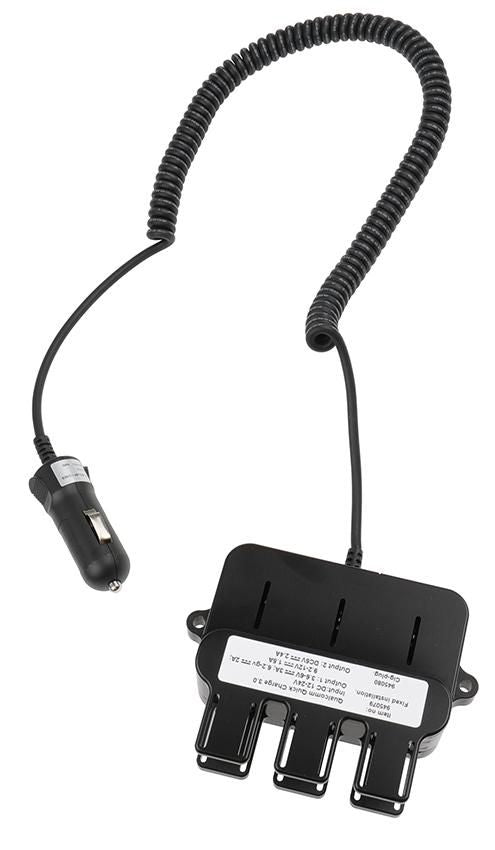Brodit USB-chargers Triple charger, 3 x USB-A. With cig-plug. 945080, Auto, Cigar lighter, 0.75 m, Black