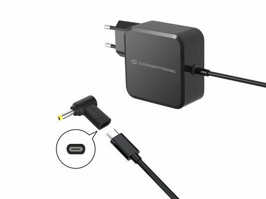 Conceptronic ABBY15PC06 DC to USB-C Adapter, Lenovo/Asus/Acer/Toshiba 4.0x1.7mm, 18-20V