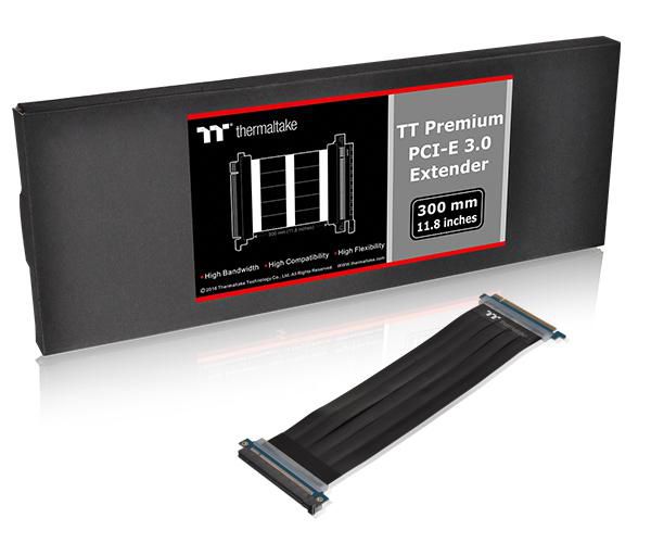 ThermalTake PCI Express Extender Black / 300mm AC-045-CN1OTN-C1, PCIe, PCIe, PCIe 3.0, Black, Grey, 0.3 m, -20 - 80 °C
