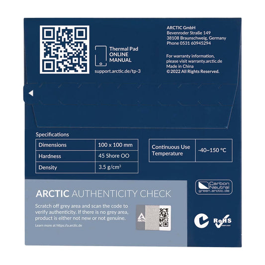 ARCTIC TP-3 Premium Performance Thermal Pad 100 x 100 mm, 1.5 mm