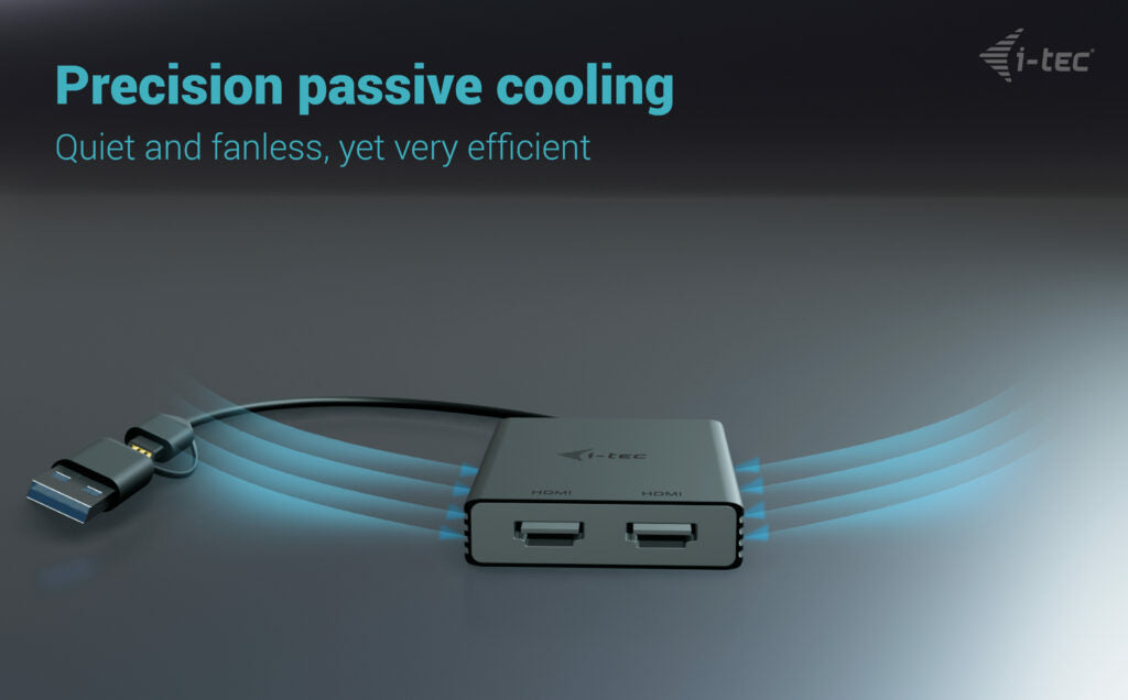 i-tec USB-A/USB-C Dual 4K/60 Hz HDMI Video Adapter
