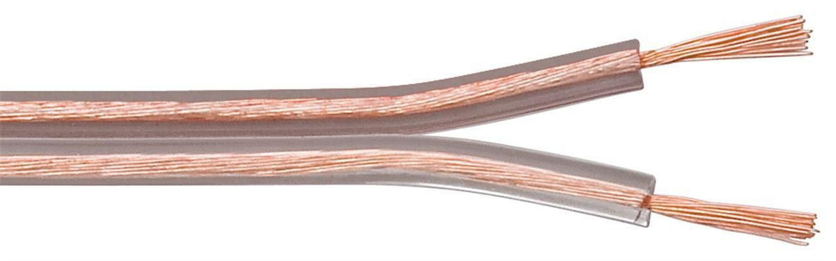 MicroConnect Speaker cable, 100m, 2x2,5mm², Transparent cable diameter 2 x 2,5 mm² CCA cable: 2x50/0,25 mm, outer: 3,8x8,0 mm .
