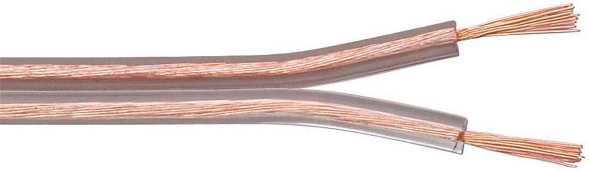 MicroConnect Speaker cable, 50m, 2x2,5mm², Transparent cable diameter 2 x 2,5 mm² CCA cable: 2x50/0,25 mm, outer: 3,8x8,0 mm .