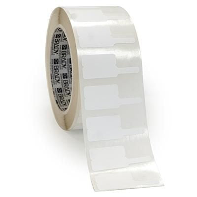 Brady Polypropylene Flag Labels for BBP33/i3300 Printers B33FP-01-425, White, Self-adhesive printer label, Die-cut label, Polypropylene