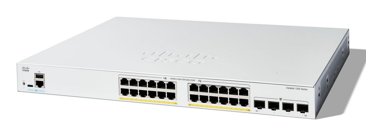 Cisco Catalyst 1200-24Fp-4G Smart Switch, 24 Port Ge, Full Poe, 4X1Ge Sfp, Limited Lifetime Protection (C1200-24Fp-4G)